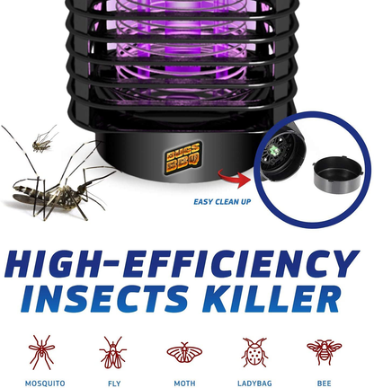 Bug Zapper Indoor and Outdoor - Insects Killer - Fly Trap Outdoor Patio - Insect Killer Zapper - Mosquito Trap - Insect Zapper - Mosquito Attractant Trap - Fly Zapper - Bug Zapper Table Top (Black)
