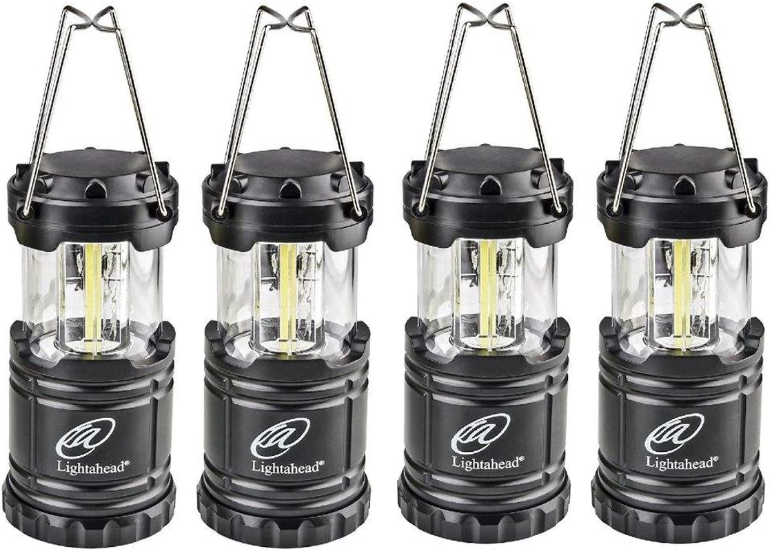 Set of 4 Portable Collapsible Outdoor LED Camping Lanterns