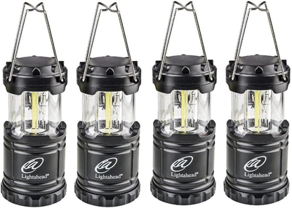 Set of 4 Portable Collapsible Outdoor LED Camping Lanterns