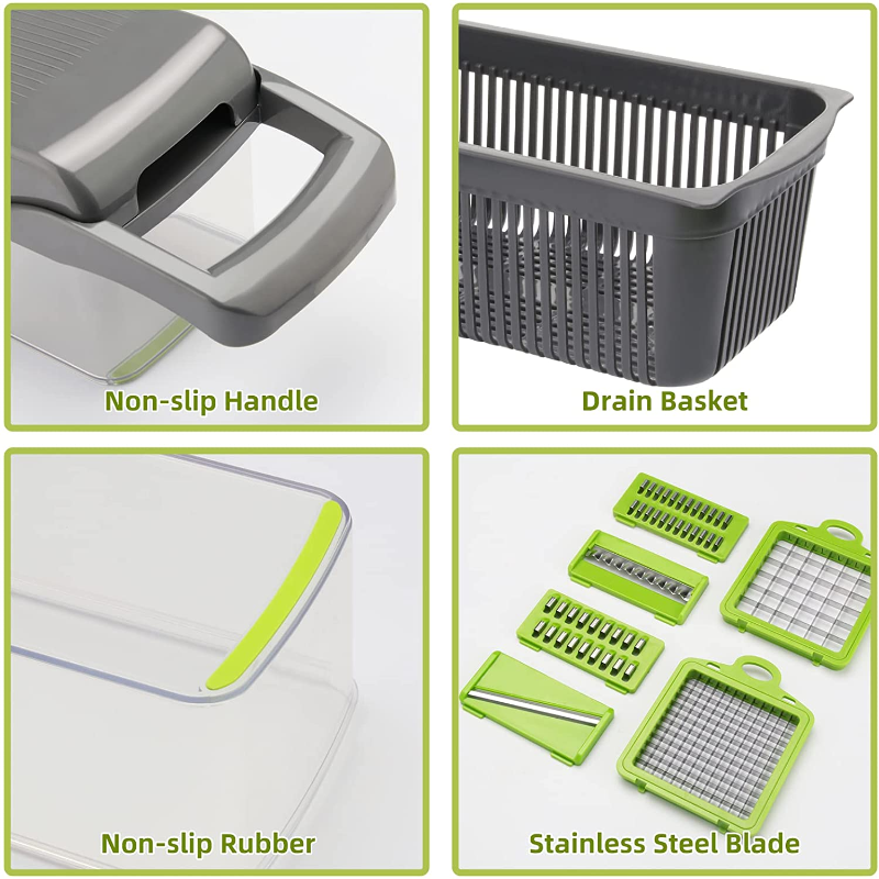 11-in-1 Multi-Use Food Chopper, Vegetable Slicer Cutter,  Mandolin Slicer
