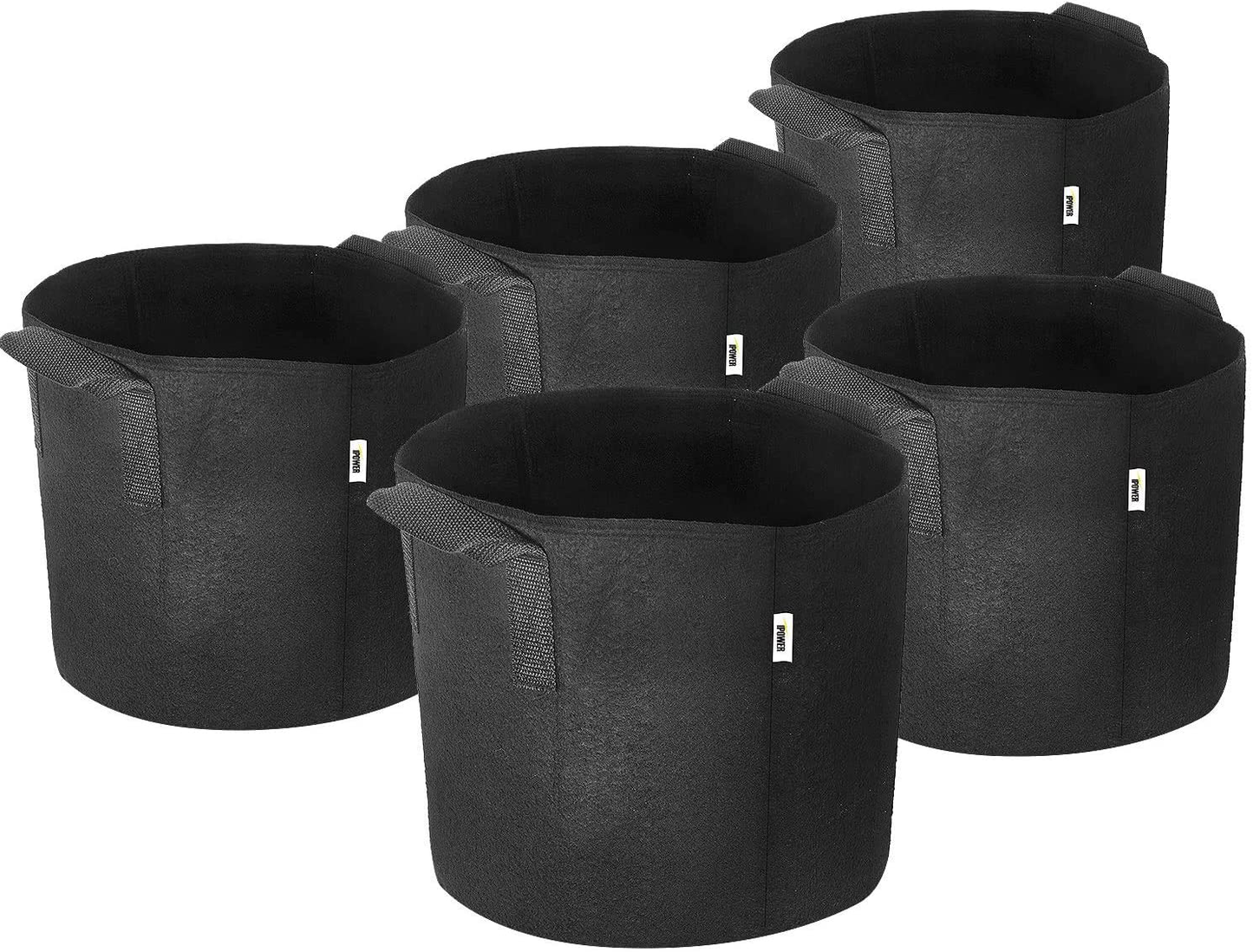 5 Pack Plant Grow Bags Aeration Fabric Pots Heavy Duty Durable Container