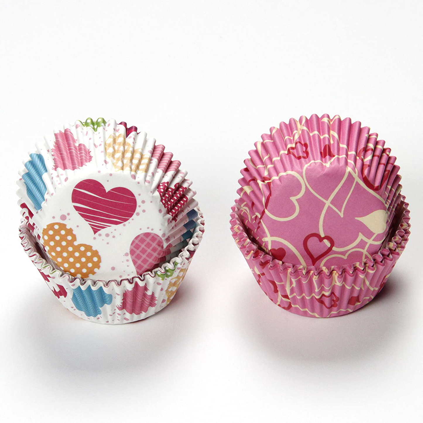 Chef Craft Paper Patterned Cupcake Liners, 50 count, Pink/White/Red