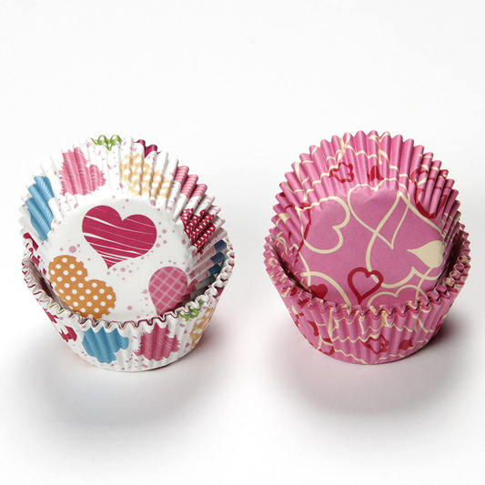 Chef Craft Paper Patterned Cupcake Liners, 50 count, Pink/White/Red