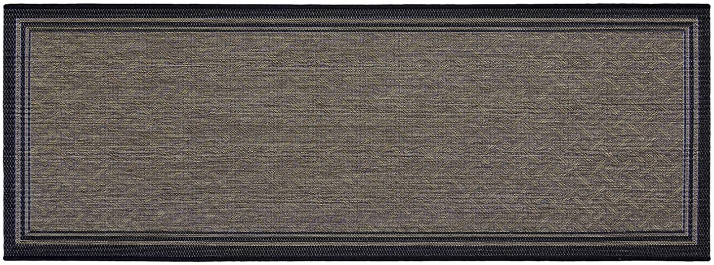 Gertmenian Tropical Collection Outdoor Rug Patio Area Carpet, 2x6 Runner, Nut Brown Black Border