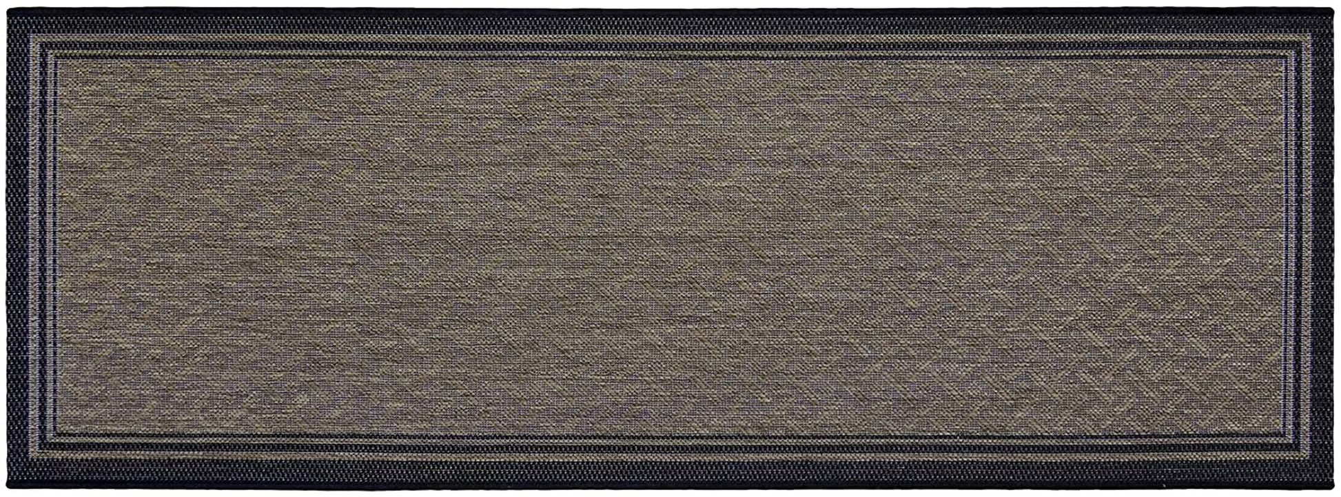 Gertmenian Tropical Collection Outdoor Rug Patio Area Carpet, 2x6 Runner, Nut Brown Black Border