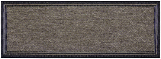 Gertmenian Tropical Collection Outdoor Rug Patio Area Carpet, 2x6 Runner, Nut Brown Black Border