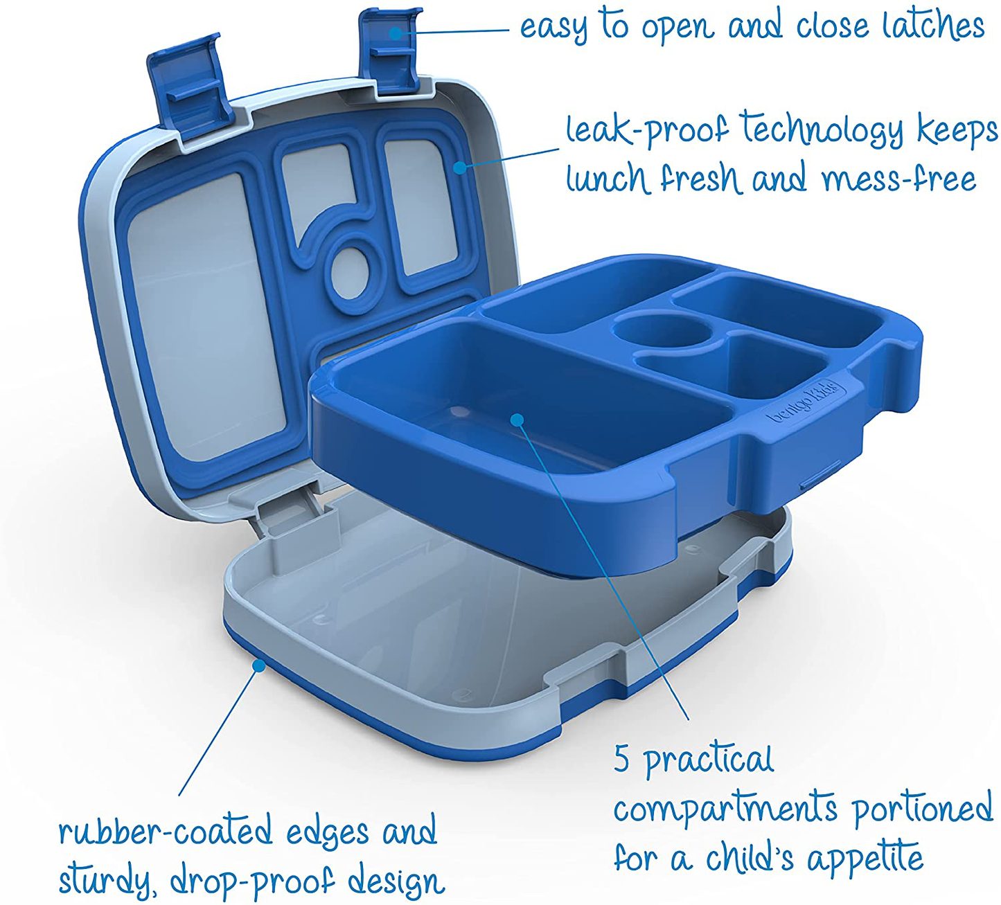 Bentgo Kids Children’s Lunch Box - Leak-Proof, 5-Compartment Bento-Style Kids Lunch Box - Ideal Portion Sizes for Ages 3 to 7 - BPA-Free, Dishwasher Safe, Food-Safe Materials (Purple)