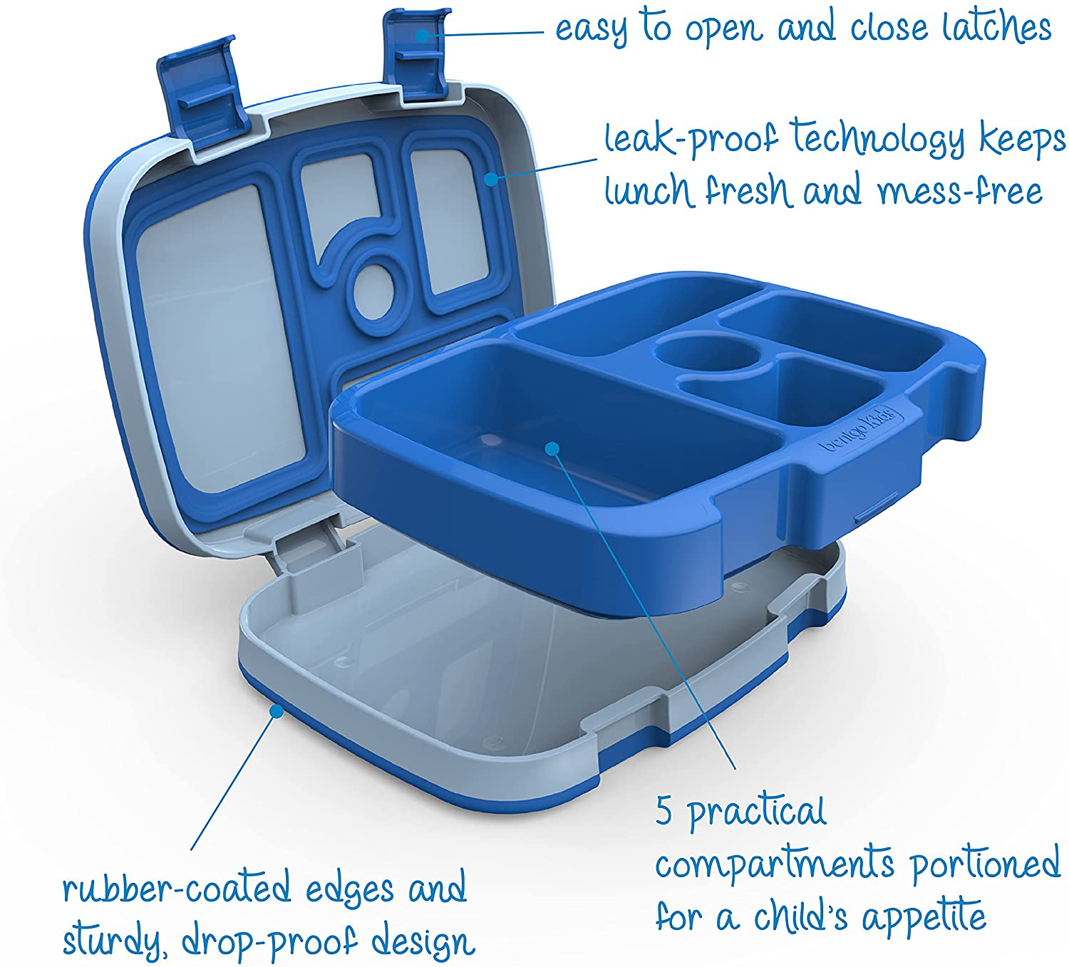 Bentgo Kids Children’s Lunch Box - Leak-Proof, 5-Compartment Bento-Style Kids Lunch Box - Ideal Portion Sizes for Ages 3 to 7 - BPA-Free, Dishwasher Safe, Food-Safe Materials (Purple)
