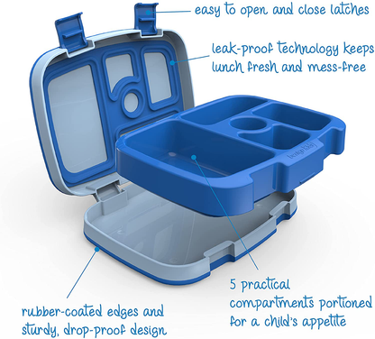 Bentgo Kids Children’s Lunch Box - Leak-Proof, 5-Compartment Bento-Style Kids Lunch Box - Ideal Portion Sizes for Ages 3 to 7 - BPA-Free, Dishwasher Safe, Food-Safe Materials (Purple)