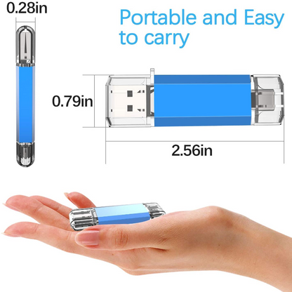 Dual USB 3.0 Type C Dual OTG Flash Drive Thumb Drive Memory Stick