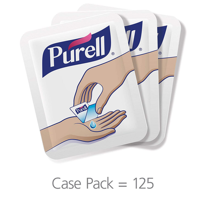 PURELL SINGLES Advanced Hand Sanitizer Gel, Fragrance Free, 125 Count Single-Use Travel Size Packets - 9620-12-125EC
