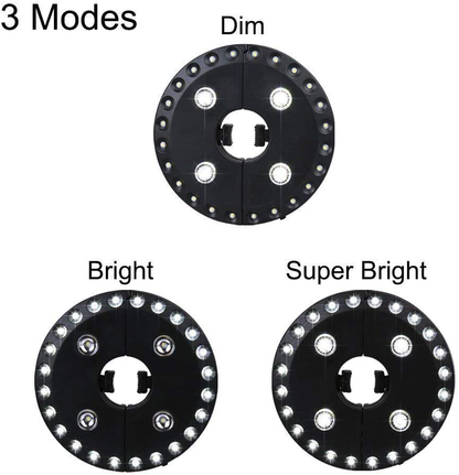  Patio Umbrella Light 3 Brightness Modes Cordless 28 LED Lights at 200 lumens