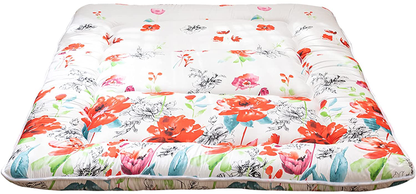 Floral Japanese Futon Floor Mattress, Bed Mattress Topper with Roll Up Design 