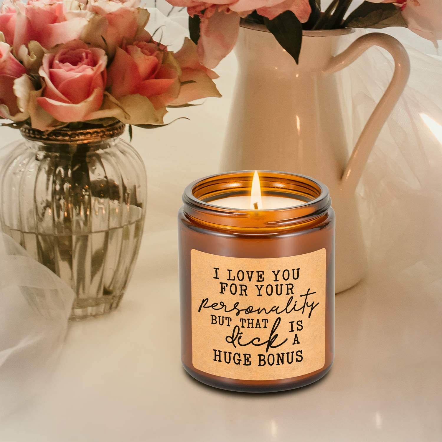 LEADO Lavender Scented Candles - Funny Gifts for Men, Gifts for Him - Gifts for Husband, Boyfriend Gifts - Naughty Anniversary, Christmas, Birthday Gifts for Men, Husbands, Boyfriends, Fiance, Friends