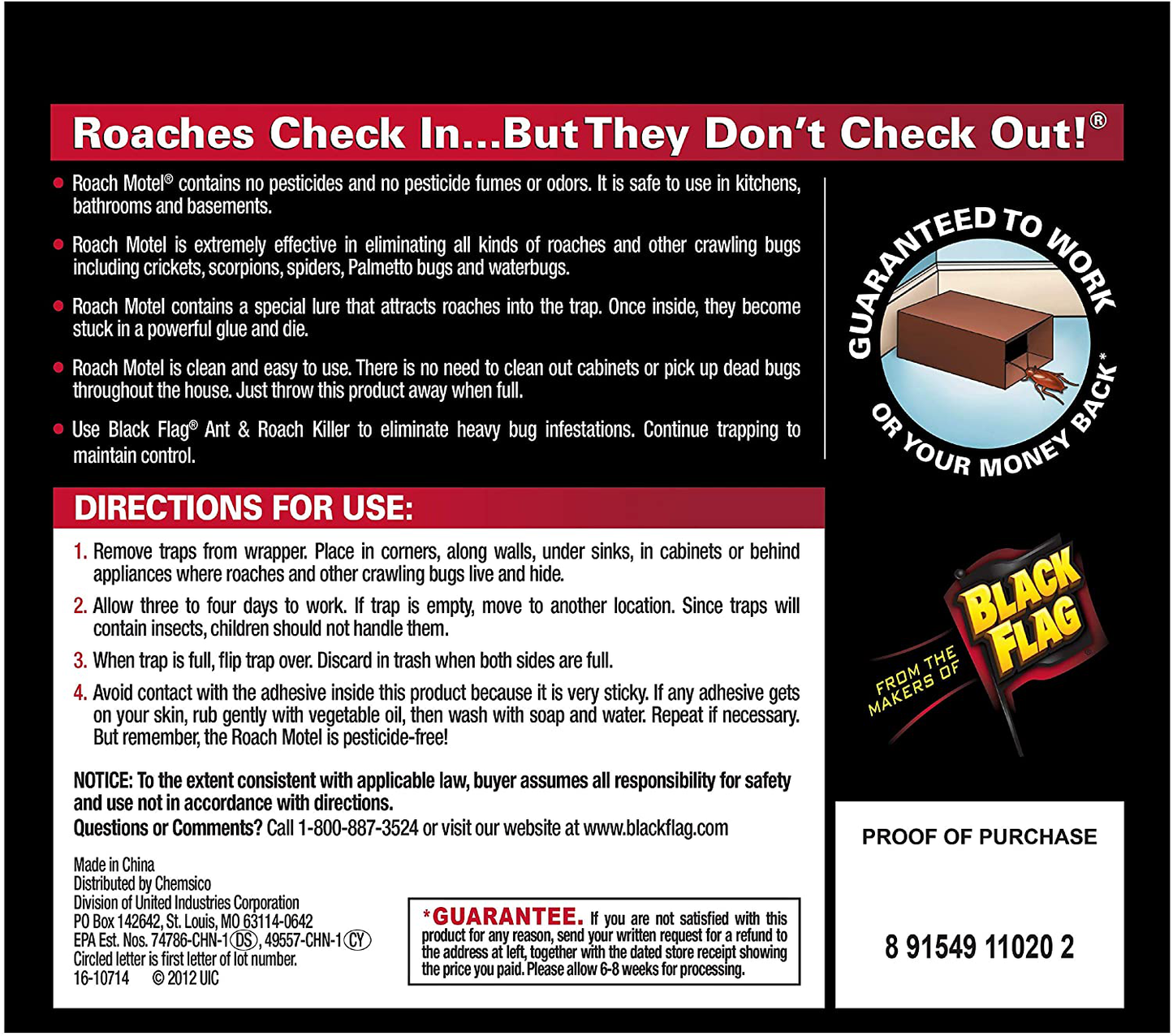 Black Flag 11020 511086 Roach Motel Insect Trap, 2 Count