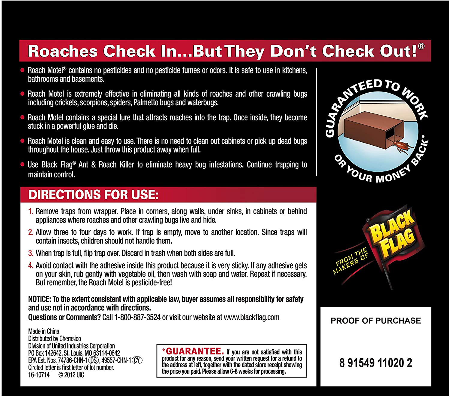 Black Flag 11020 511086 Roach Motel Insect Trap, 2 Count