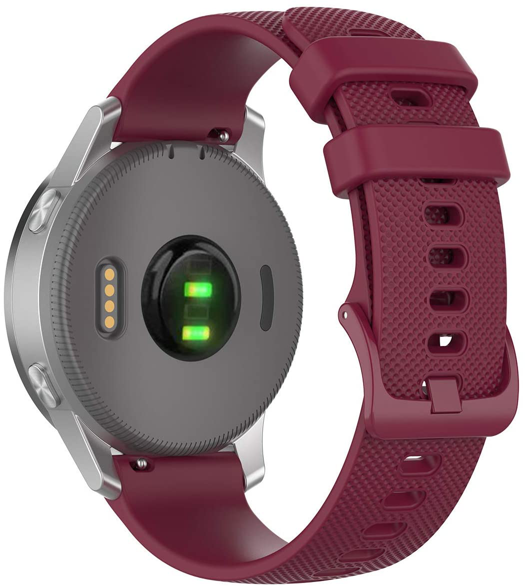 Yeejok Silicone Watch Bands Compatible for Samsung Galaxy Watch 3 41mm 42mm /Galaxy Watch Active 2 40mm 44mm /Gear Sport, 20mm Silicone Watch Strap for Men Women, Crimson Red