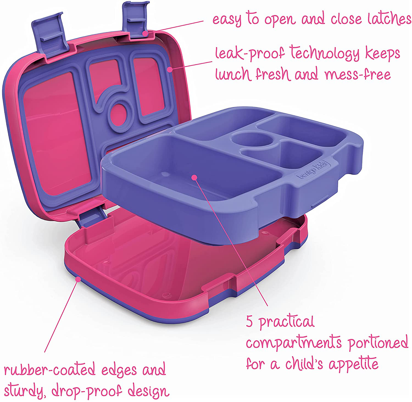 Bentgo Kids Brights – Leak-Proof, 5-Compartment Bento-Style Kids Lunch Box – Ideal Portion Sizes for Ages 3 to 7 – BPA-Free, Dishwasher Safe, Food-Safe Materials (Citrus Yellow)