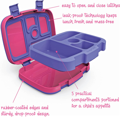 Bentgo Kids Brights – Leak-Proof, 5-Compartment Bento-Style Kids Lunch Box – Ideal Portion Sizes for Ages 3 to 7 – BPA-Free, Dishwasher Safe, Food-Safe Materials (Citrus Yellow)