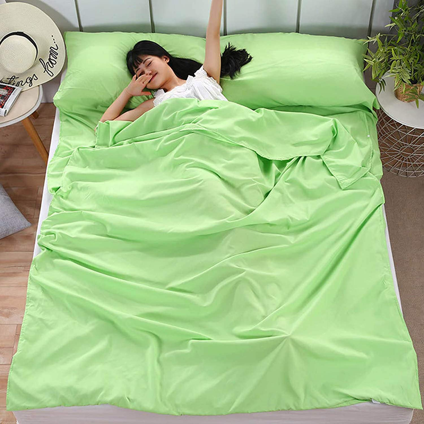 Camping Sleeping Bag Liner Lightweight Portable Clean Travel Sheet Sack for Hotel Train Trip Hiking Camping Outdoor Picnic