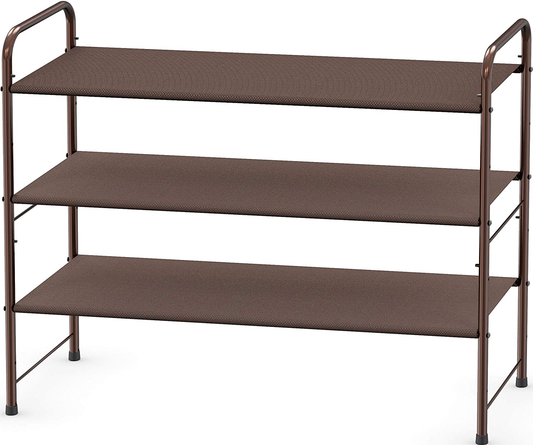 Simple Houseware 3-Tier Shoe Rack Storage Organizer, Grey