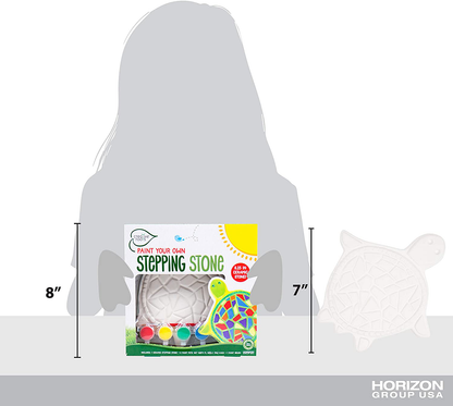 Creative Roots 92849 Paint Your Own Turtle Stepping Stone by Horizon Group Usa, 6 Paint Pots and Brush included, Assorted