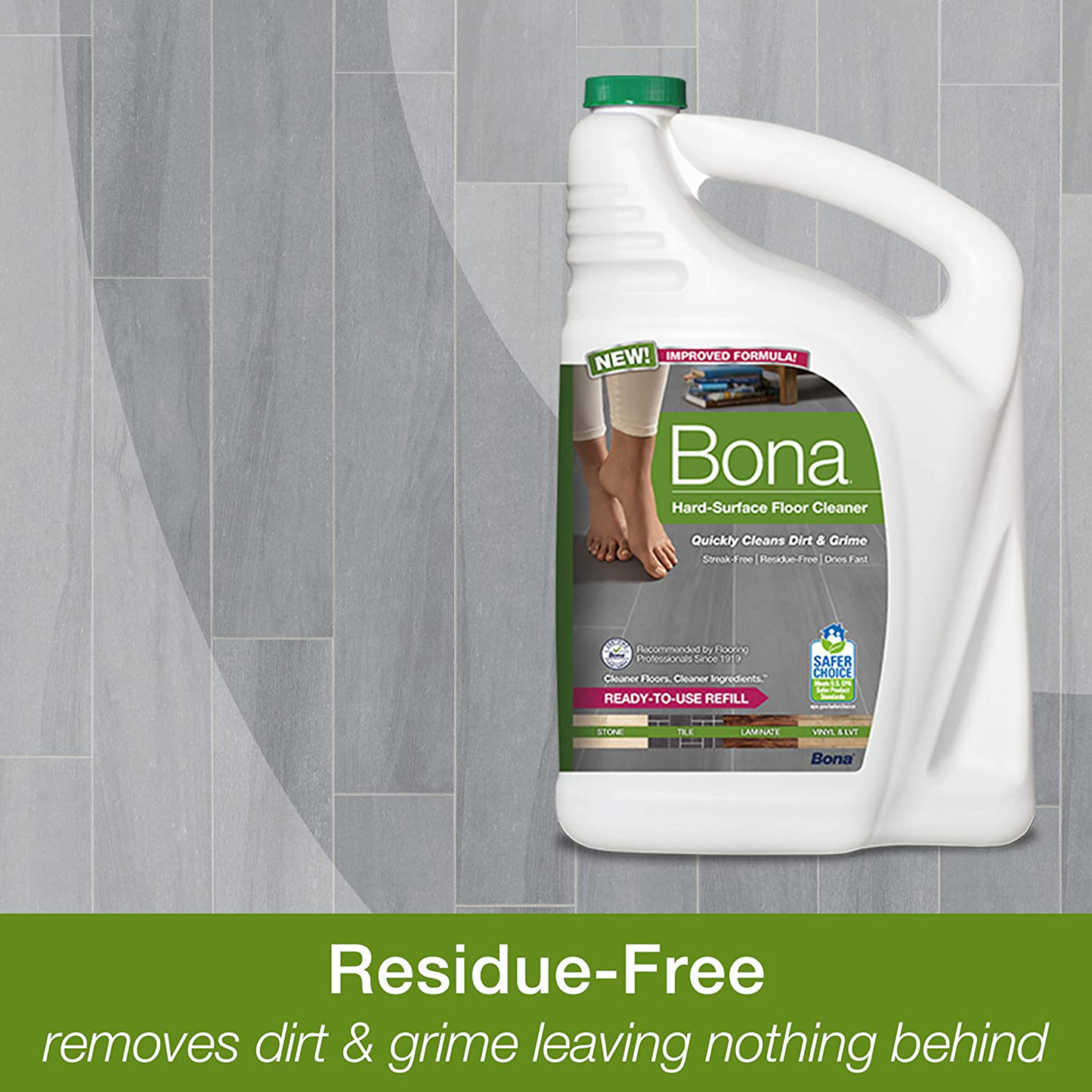 Bona Hard-Surface Floor Cleaner Refill, 128 Fl Oz (Pack of 1), Clear