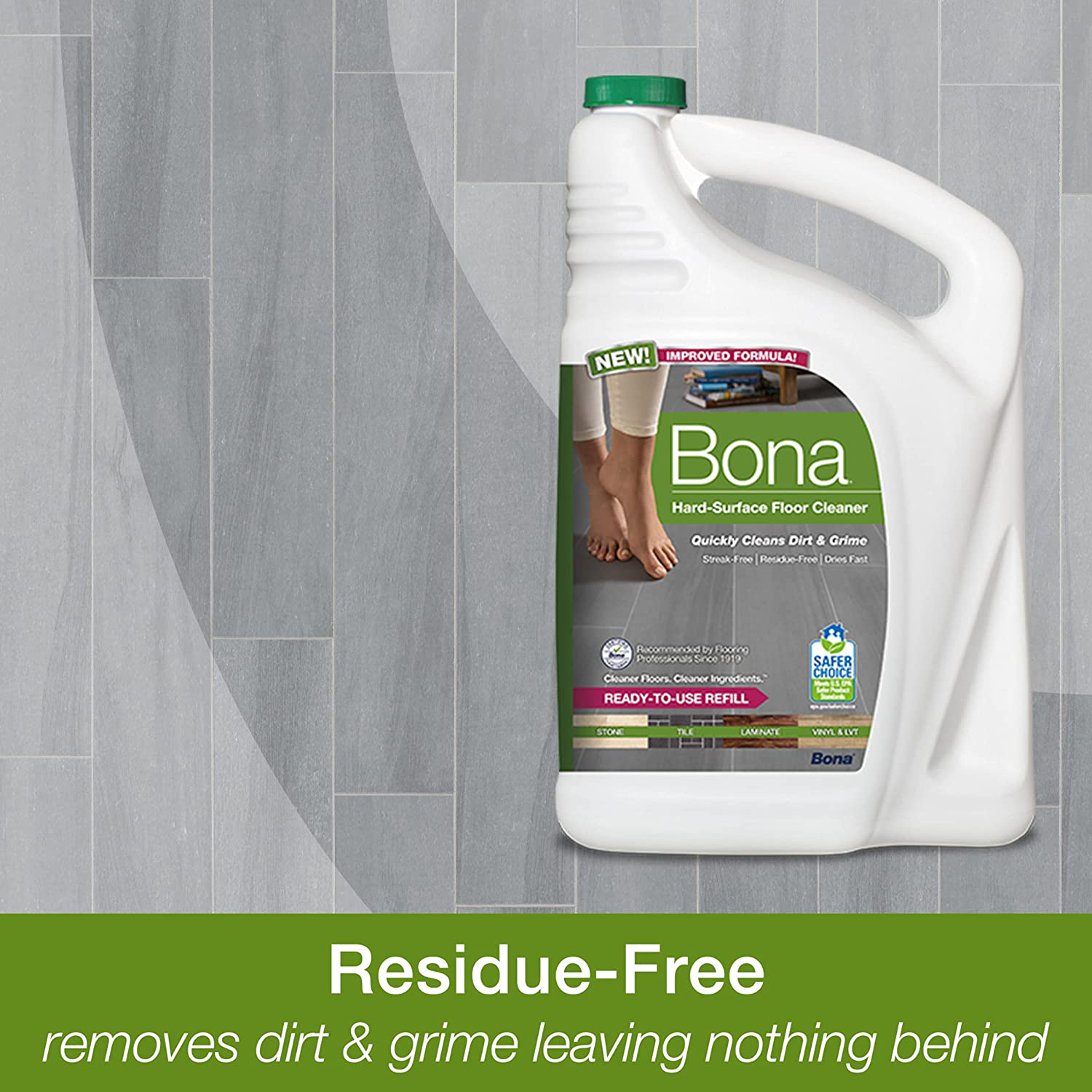 Bona Hard-Surface Floor Cleaner Refill, 128 Fl Oz (Pack of 1), Clear