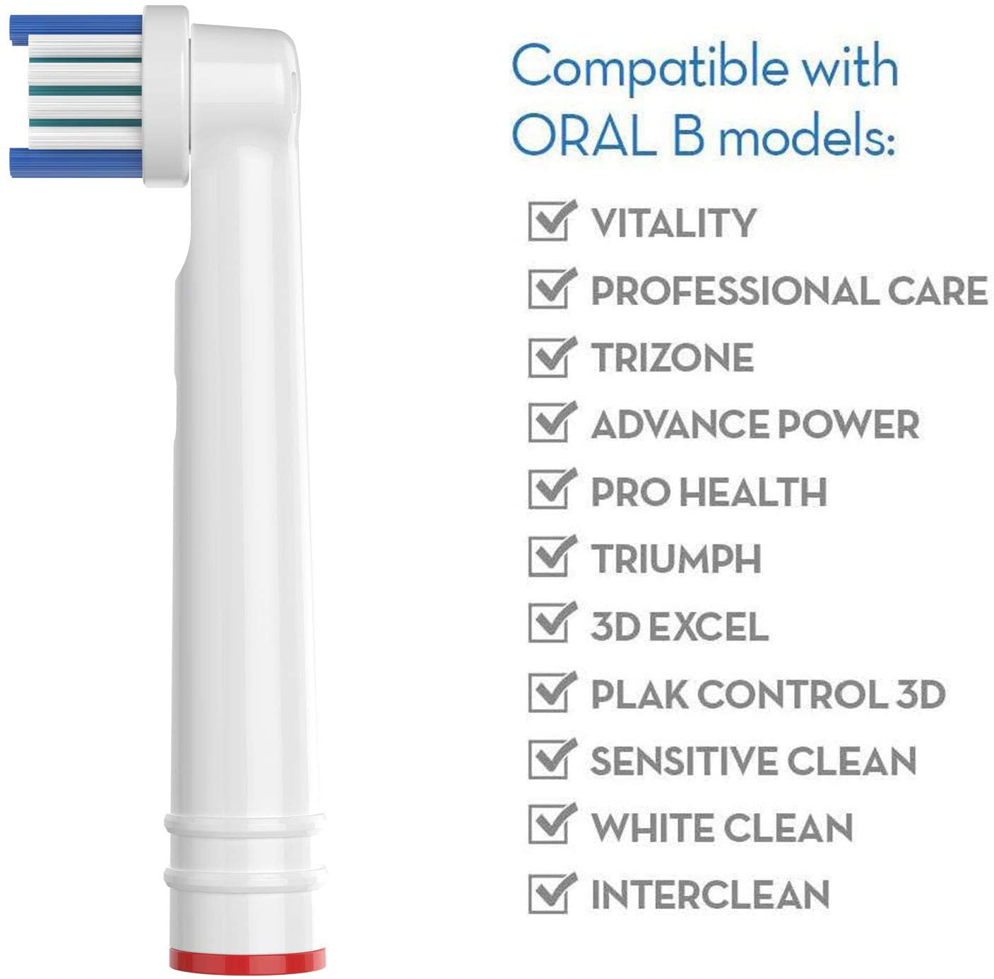 Replacement Toothbrush Heads for Oral-B, 4 Pack Replacement Heads Compatible with Oral B Braun Electric Toothbrush
