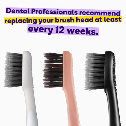 3 Pack BURST Replacement Electric Toothbrush Heads, Charcoal Bristles, BURST Sonic Toothbrush Compatible, Deep Clean, Healthier Smile