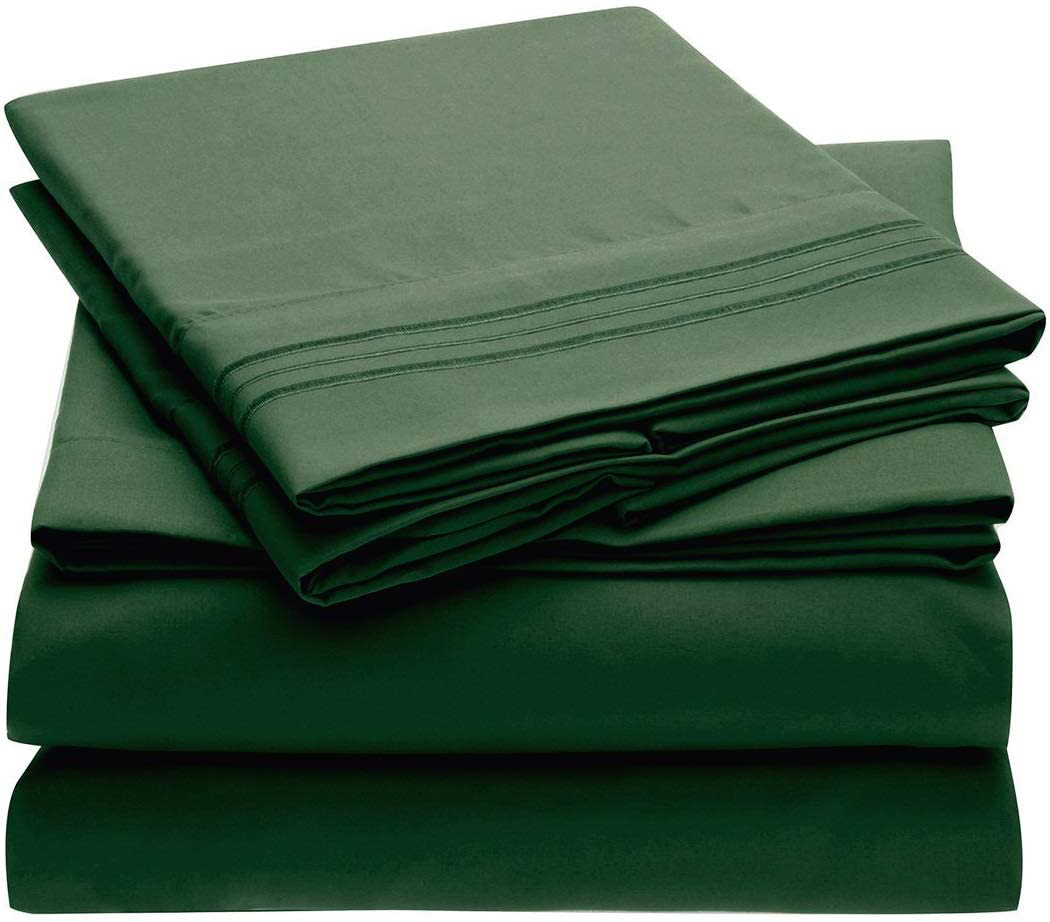 Mellanni Bed Sheet Set - Brushed Microfiber 1800 Bedding - Wrinkle, Fade, Stain Resistant - 3 Piece (Twin, Baby Blue)