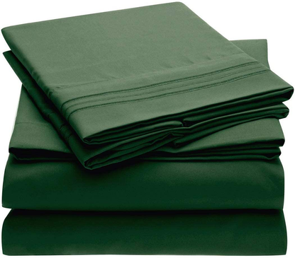 Mellanni Bed Sheet Set - Brushed Microfiber 1800 Bedding - Wrinkle, Fade, Stain Resistant - 3 Piece (Twin, Baby Blue)