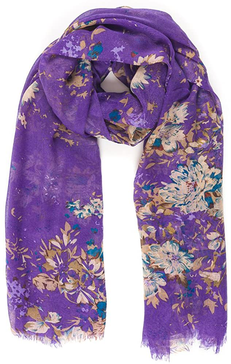 Scarf for Women Lightweight Floral Flower Scarves for Fall Winter Shawl Wrap