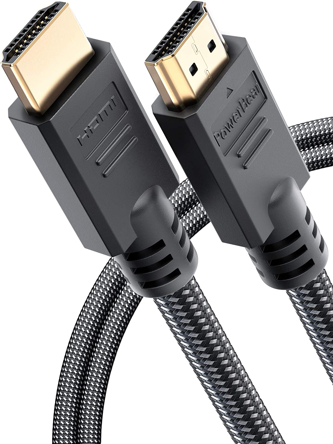 Multi Pack PowerBear 4K HDMI Cables Braided Nylon & Gold Connectors, 4K @ 60Hz, Ultra HD, 2K, 1080P, ARC & CL3 Rated