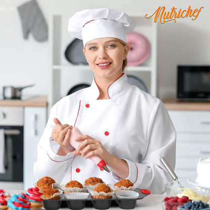 Multi-Piece Carbon Steel Nonstick Bakeware Baking Tray Set w/Heat Red Silicone Handles, Oven Safe, Cookie Sheet