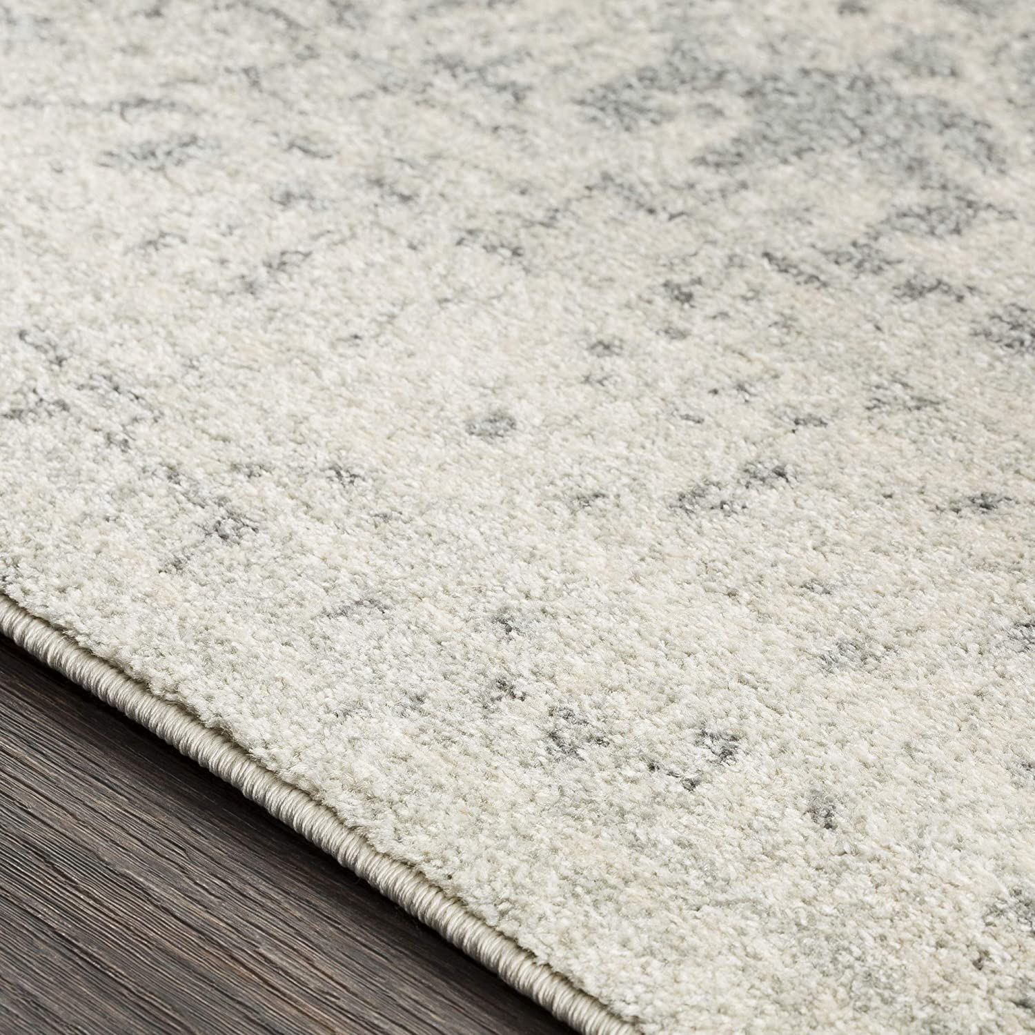 Janine Vintage Medallion Area Rug 6'7" Square Grey