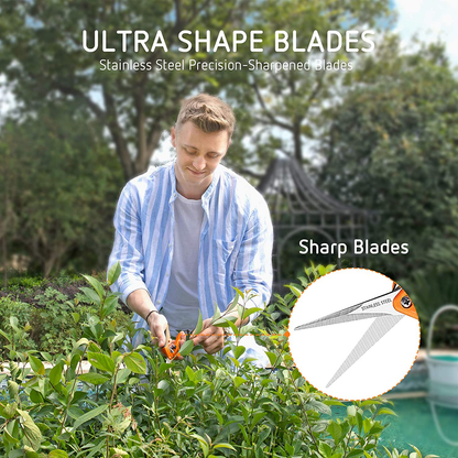 VIVOSUN 6.5 Inch Gardening Hand Pruner Pruning Shear with Straight Stainless Steel Blades Orange