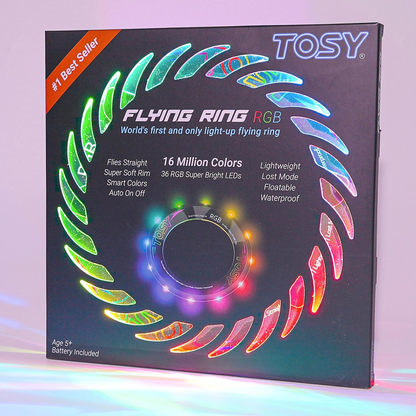 Flying Ring - RGB Multi Colors, Waterproof, Soft & Lightweight Frisbee Toy