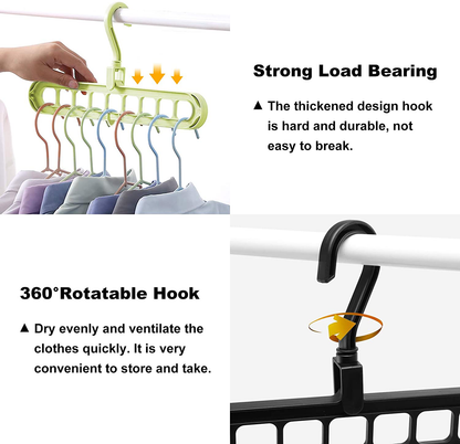 Closet Organizers and Storage, Pack of 6 Multifunctional Closet Organizer Magic Space Saving Hangers with 9 Holes Closet Storage Organization for Wardrobe Heavy Clothes,Shirts,Pants,Dresses,Coats