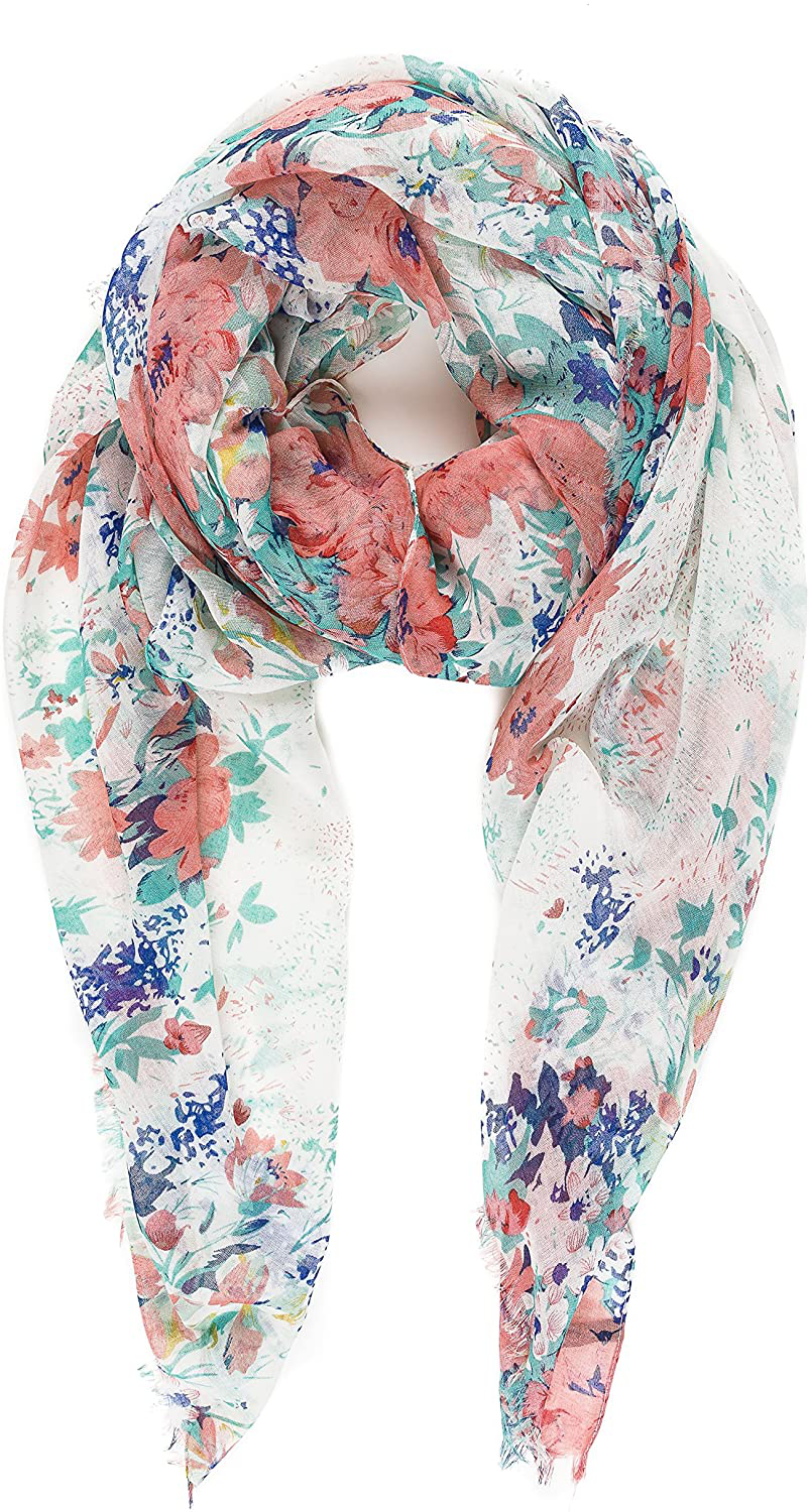 Scarf for Women Lightweight Floral Flower Scarves for Fall Winter Shawl Wrap
