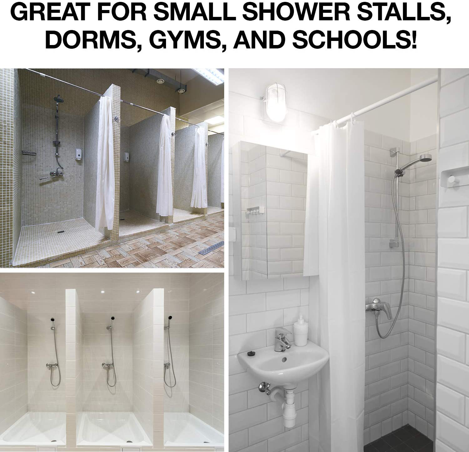 LiBa PEVA 8G Bathroom Small Shower Stall Curtain Liner, 36" W x 72" H Narrow Size, Clear, 8G Heavy Duty Waterproof Shower Stall Curtain Liner