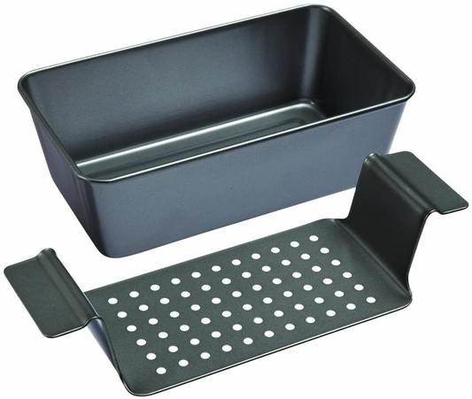 Chicago Metallic Non-Stick 2-Piece Healthy Meatloaf Set, Grey