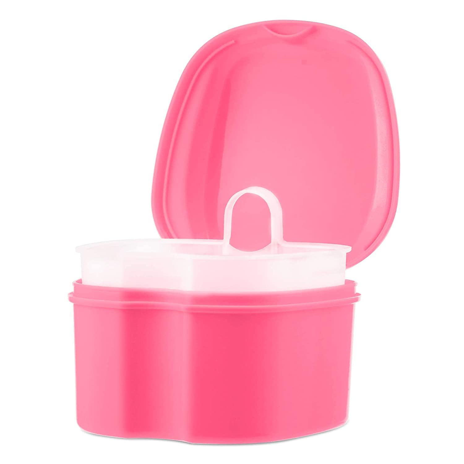 Annhua Denture Retainer Container Case Cleaning,Denture Bath Box False Teeth Storage Box - Leak Proof and Lid Waterproof