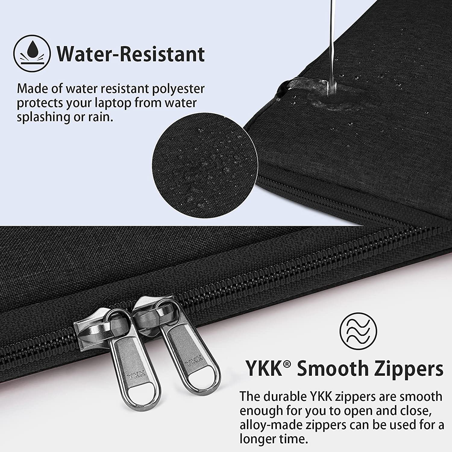 14 Inch Laptop Sleeve Case Waterproof Portable Laptop Case with Accessory Bag Protective Tablet Laptop Bag Compatible with 14" MacBook Air/Pro,14" HP/Dell/Asus /Acer/MSI Notebook, Black
