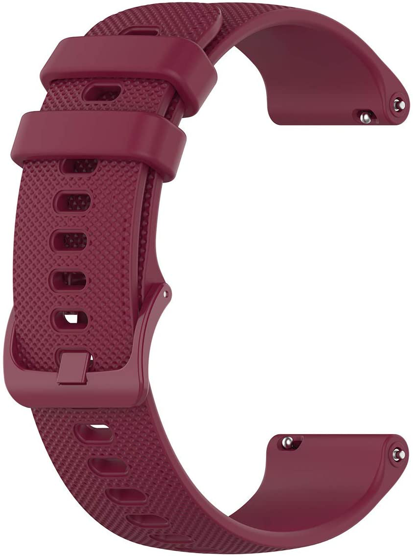 Yeejok Silicone Watch Bands Compatible for Samsung Galaxy Watch 3 41mm 42mm /Galaxy Watch Active 2 40mm 44mm /Gear Sport, 20mm Silicone Watch Strap for Men Women, Crimson Red