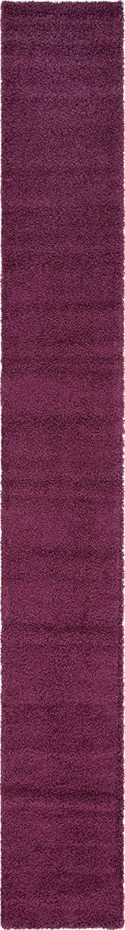 Unique Loom Solo Solid Shag Collection Area Modern Plush Rug Lush & Soft, 2' 6" x 19' 8", Eggplant Purple