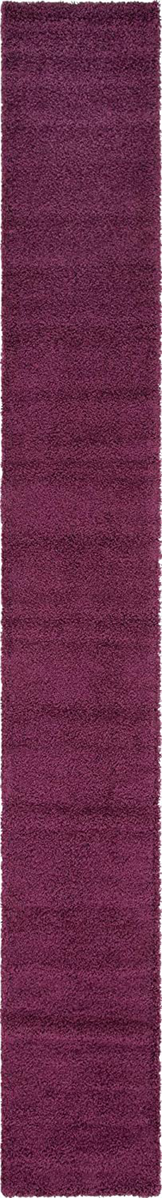 Unique Loom Solo Solid Shag Collection Area Modern Plush Rug Lush & Soft, 2' 6" x 19' 8", Eggplant Purple