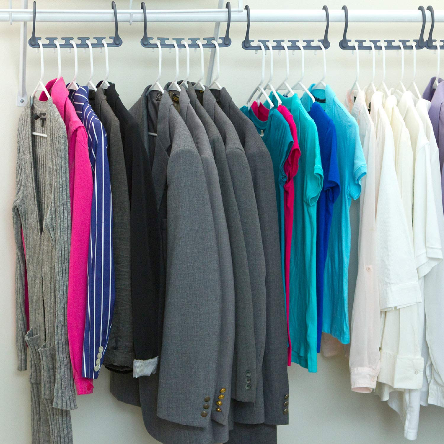 Wonder Hanger Max New & Improved, Pack of 24 – Triples Closet Space for Easy, Effortless, Wrinkle-Free Clothes, Comes Fully Assembled, White