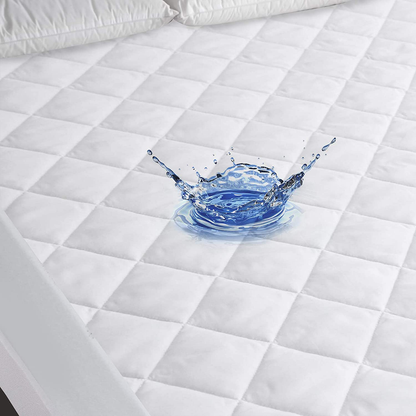 Queen Mattress Pad Waterproof, Breathable Quilted Fitted Mattress Protector, Durable Mattress Cover Down Alternative Filling with Deep Pocket Stretches up to 18 Inch