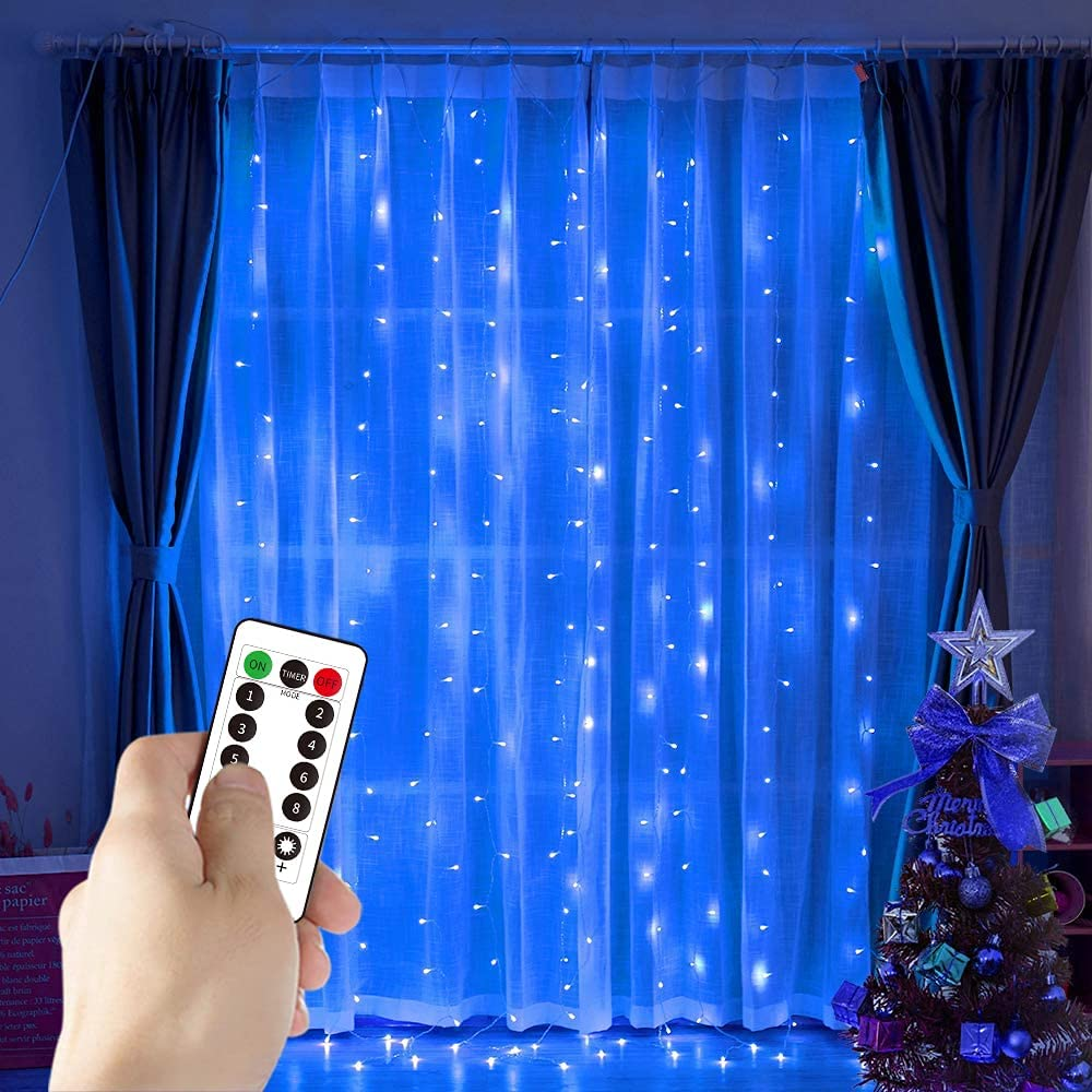 String Lights Curtain, USB Powered Fairy Lights for Bedroom Party, 8 Modes & IP64 Waterproof Ideal for Garden, Patio 